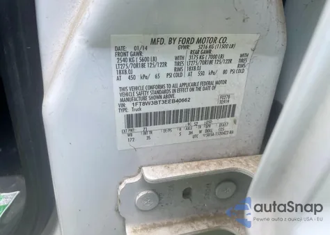 2014 Ford F350 Super Duty z USA, uszkodzony, nr VIN 1FT8W3BT3EEB40662